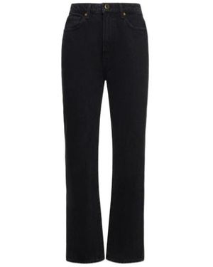 KHAITE Five-Pocket Denim Trousers - Black