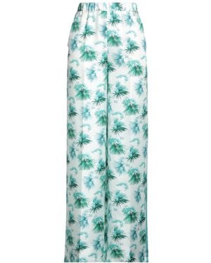Max Mara Floral Print Satin Trousers - Green