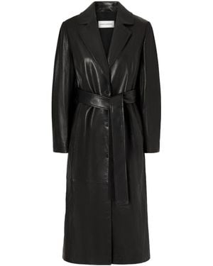 Nour Hammour Camden Belted Leather Coat - Black