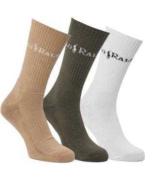Polo Ralph Lauren 3Pack Crewlength Sports Socks - White