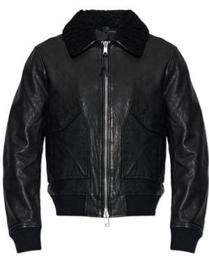 AllSaints 'Vaucluse Aviator' Leather Jacket - Black