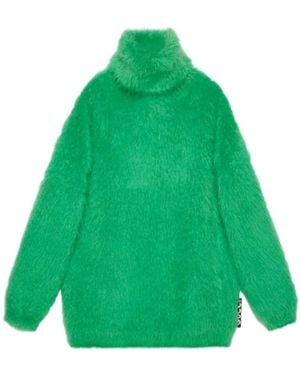 Gucci Brushed Turtleneck Jumper Dress - Green