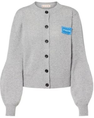 Marni Logo Cashmere Cardigan - Grey