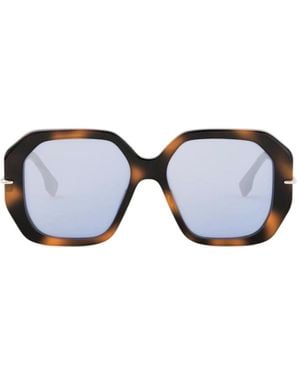 Fendi Eyewear Selleria Geometric Frame Sunglasses - Blue