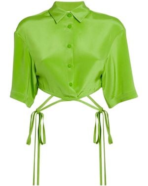 Christopher Esber Cropped Tie-Fastening Shirt - Green