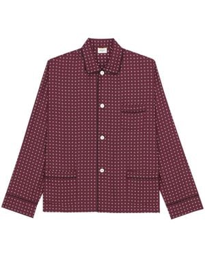 Saint Laurent Geometric-Print Pyjama Shirt - Purple