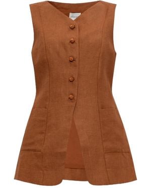 Posse Lorenzo Buttoned Vest - Brown