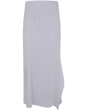 Issey Miyake Pleated On Pleats Long Skirt - White