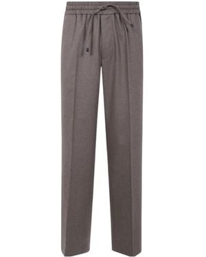 Drole de Monsieur Elastic-Waist Casual Trousers - Grey