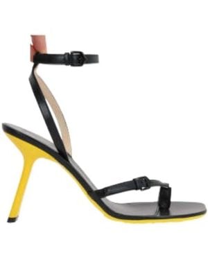 Loewe Petal Stiletto Ankle Strap Sandals - Metallic