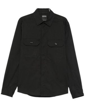 ZEGNA Twin Pocket Shirt - Black