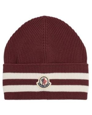 Moncler Stripedblend Beanie - Red