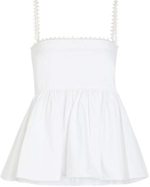 Jacquemus Square-Collared Cotton Top - White