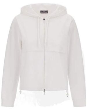 Herno Zip-Up Windbreaker Hoodies - White