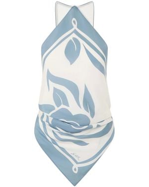SIR. Lilou Printed Scarf Top - Blue