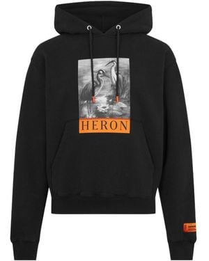 Heron Preston Long-Sleeved Hooded Sweatshirt - Black
