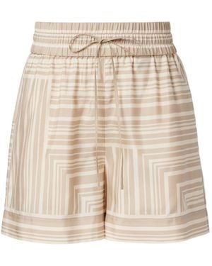 JOSEPH Laven Plaid Shorts - Natural