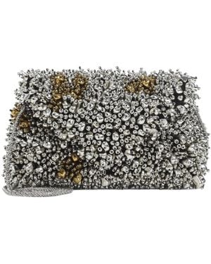 Dries Van Noten Embellished Envelope Clutch Bag - Gray
