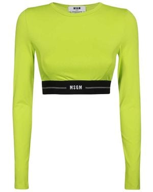 MSGM Cropped T-Shirt - Green