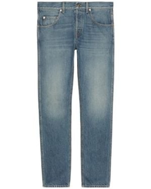 Gucci Logo Patch Straight-Leg Jeans - Blue