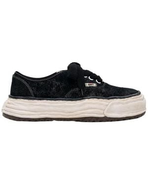 Maison Mihara Yasuhiro 'Baker 26' Og Sole Glittery Suede Low-Top Sneakers - Black