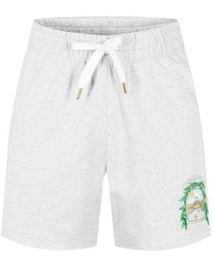 CASABLANCA Elastic Waist Shorts - White