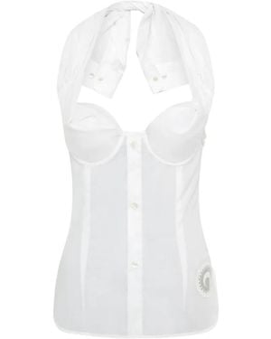 Marine Serre Bra-Style Top - White