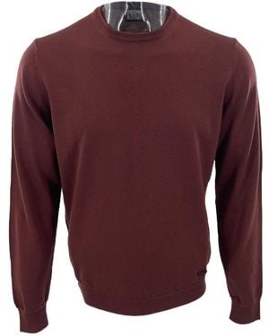 Armani Collezioni Crew Neck Long-Sleeve Knit Top - Red