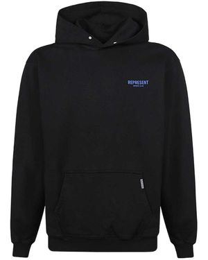 Represent Owners' Club-Print Cotton Hoodie - Blue