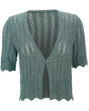 Kaos Openwork Knit Shrug - Green
