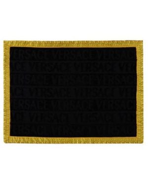 Versace Logo-Jacquard Cotton Bathmat (58Cm X 80Cm) - Black
