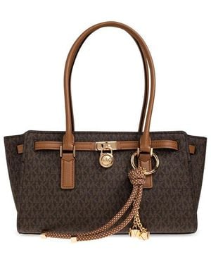 MICHAEL Michael Kors Hamilton Moderne Small Signature Logo Satchel Bag - Brown