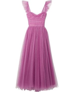 Monique Lhuillier Casual Ruched Princess Dress - Purple