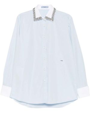 Prada Embellished Collar Shirt - White