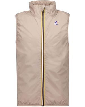 K-Way Stand Collar Casual Vest - Natural