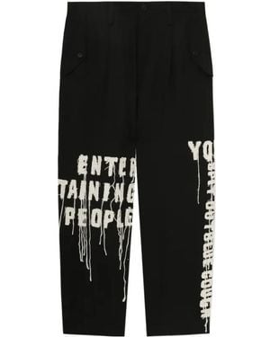 Yohji Yamamoto Embroidered Trousers - Black