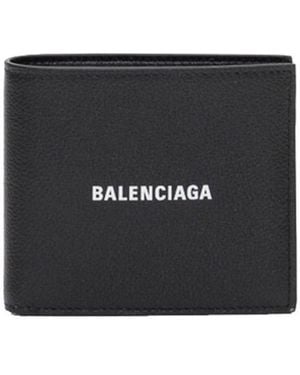 Balenciaga Logo Print Bifold Wallet - Black