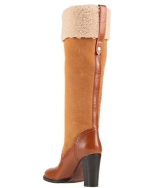 Chloé Two-Tone Round-Toe Boots - White