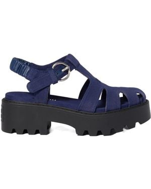 Miu Miu Gabardine Sandals - Blue