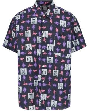 Comme des Garçons Comme Des Garçons Shirt Andy Warhol-Printed Poplin Shirt - Blue
