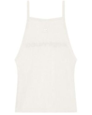 Courreges Bumpy Contrast Mesh Tank Top - White