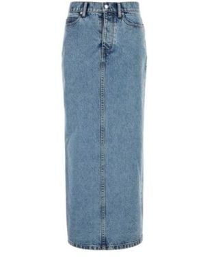 Alexander Wang Rear Slit Denim Skirt - Blue