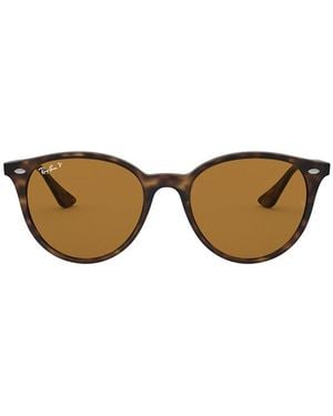 Ray-Ban Rb4305 Round Frame Polarised Sunglasses - Brown