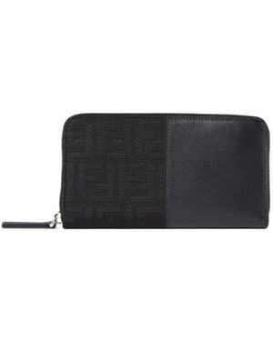 Fendi Ff Jacquard Zip Around - Black