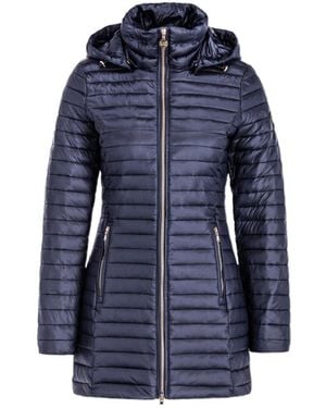 EA7 Logo Hooded Down Jacket - Blue