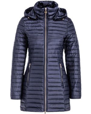 EA7 Logo Hooded Down Jacket - Blue