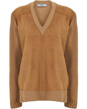 Prada Versatile Knitted Jumper - Brown
