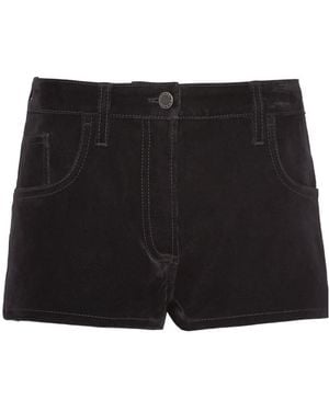 Prada Velvet Denim Shorts - Black