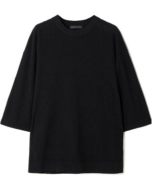 Tibi Sable Cotton-Blend Jersey T-Shirt - Black