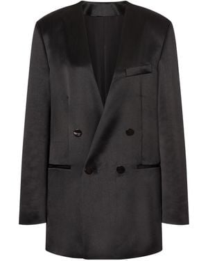 Philosophy Di Lorenzo Serafini Double Breasted Satin Blazer - Black